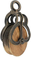Design Toscano roată de epocă Farmhouse Pulley Decor industrial, 25,5 cm, full color. Statuete si sculpturi Naty Shop