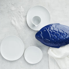 Set de veselă Rosenthal Junto White, porțelan, alb, farfurii plate, farfurii de cină Ø 22 cm, farfurii de sumă Ø 21,5 cm și boluri pentru cereale Ø 14 cm, 0,62 l, potrivit pentru mașina de spălat vase și cuptorul cu microunde, set pentru 4 persoane