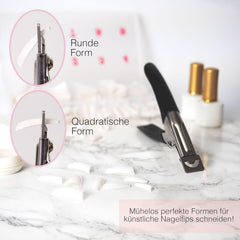 ® Unghii artificiale pentru lipire 500 bucăți Unghii false - Unghii stabile pentru unghii cu gel - Unghii cu calitate de studio (culoare naturală)