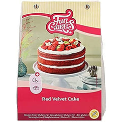 Funcakes Mix Für Red Velvet Cake, Glutenfrei: Einfach Zu Berübenen, Schön Weicher Und Fluffiger Kuchen Mit Leichtem Schokoladengeschmack, Perfekte Rote Farbe, 400G Směs pro pečení a vaření Naty Shop Default Title