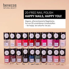 Benecos 20-Free Vegan Nail Polish Bubble Gum - bylinný lak na nehty - rychle schnoucí a dlouhotrvající - propustný pro vodu - obohacený o biotin - 5 ml