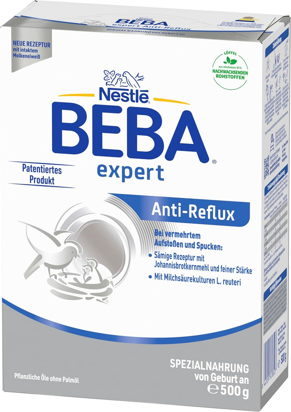 BEBA expert Anti-Reflux - AR Speciální složení od narození, pro zvýšené říhání a zvracení, kojenecká výživa, sušené kojenecké mléko, 1 balení (1 x 500 g)