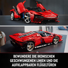 Stavebnice LEGO Technic Ferrari Daytona SP3 v měřítku 1:8, červený supersportovní vůz, rozšířený sběratelský předmět modelu auta, konečný koncept auta 42143 Stavebnice Besuche den LEGO-Store