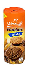 Brandt Hobbits Chocolate, pachet de 265 g - Biscuiți crocanți din cereale integrale cu fulgi de ovăz și ciocolată - Aluat crocant pentru întreaga familie - într-o ruladă practică de biscuiți