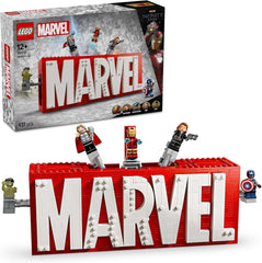 LEGO Marvel: Logo a minifigurky Marvel - sada kolekce Hulk, Thor, Iron Man, Black Widow a Captain America - Sada figurek Avengers - Dárek pro chlapce a dívky od 12 let 76313 Stavebnice Beuche den LEGO-Store Výchozí název