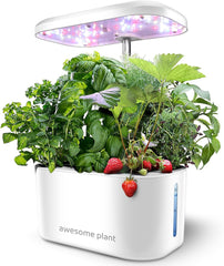 Sada 6Pro Hydroponic Grow System Kit (6 kapslí), sada pro vnitřní zahradnictví s 3l nádrží na vodu, 3 režimy pěstování a tichým čerpadlem, sada pro domácí pěstování bylinek a salátů, nastavitelná výška až 33,0 cm, bílá