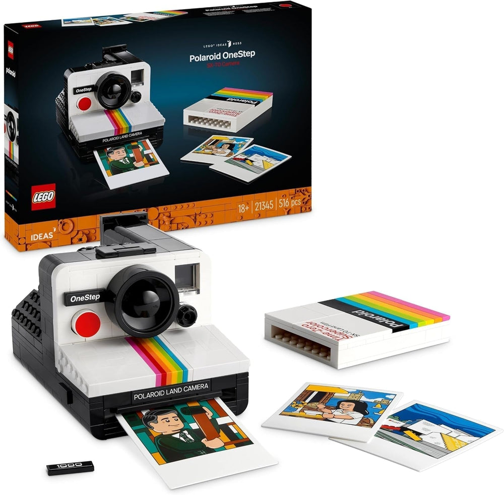 LEGO Ideas Sada fotoaparátu Polaroid Onestep SX-70 pro dospělé, sběratelská s autentickými detaily, kreativní činnost, fotografické dárky pro ženy, muže, jeho, ji a dospívající 21345 Stavebnice Besuche den LEGO-Store Single