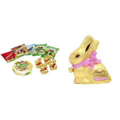 Čokoládová velikonoční sada | 894 g | Obsah: Zlatí zajíčci a Čokoládoví zlatí zajíčci | 100g Golden Bunnies | Prémiová bílá čokoláda s kousky jahod ve tvaru zajíčka na Velikonoce