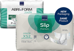 Scutece Slip Premium Junior, etichetate ecologic, protecție îmbunătățită împotriva scurgerilor, scutece sigure și confortabile pentru copii – Mărimea 7/XS2, circumferința taliei 40–60 cm, vârste 5–15 ani, 1 x 32 bucăți