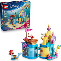 LEGO ǀ Disney Princezna Arielles Kouzelný mini hrad - Spielzeug Schloss aus Die kleine Meerjungfrau mit Einer Micro Puppe, Tierfiguren Sebastian & Fabius - Geschenk für Mädchen ab 5 Jahren - 43285