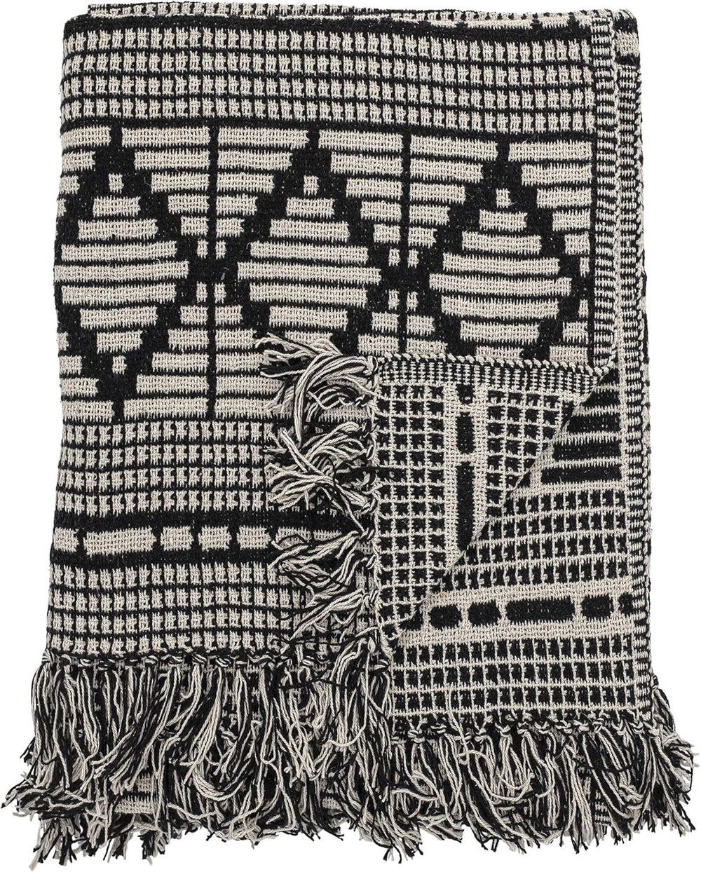 Bloomingville přehoz, černý, bavlna, 160 cm Bloomingville Postele a deky černá 160 cm