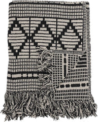 Bloomingville přehoz, černý, bavlna, 160 cm Bloomingville Postele a deky černá 160 cm