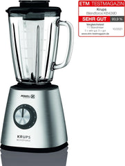 Krups KB439D Blendforce 2 Standmixer | 800 Watt | 5 Geschwindigkeiten | Pulsfunktion | 1,75 Liter Thermoglasbehälter (Nutzvolumen: 1,25 Liter) | Stoßfest | Eiszerkleinerer | Edelstahl Mama si Copilul Naty Shop