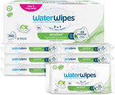 WaterWipes Sensitive+ Hydrating Boost vlhčené ubrousky, hydratační ubrousky, 360 kusů (6 balení), 3v1 čistí, pečují, hydratují, 99% voda z Aloe Vera, neparfémované dětské ubrousky
