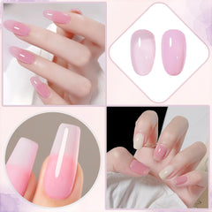 Jelly Pink Lak na nehty 13ml Quick Dry Dlouhotrvající přírodní průsvitný pravidelný lak na nehty bez UV lampy pro ženy DIY Nail Art (klasická růžová)
