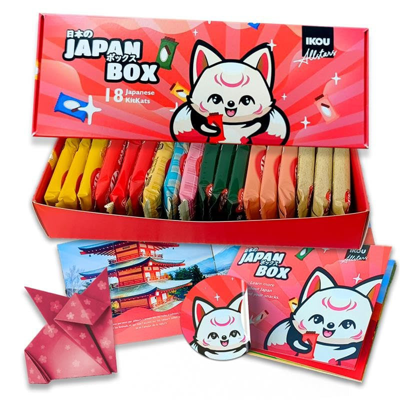 Box na vzorky - 18 KitKat Japan Minis | Japonské sladkosti Sampler Box, Japonský Snacks Gift Idea, oblíbené překvapení box s Matcha a další vzácné odrůdy.