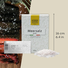 Küper Selection Meersalz - 1000g grobes Salz zum Würzen und Verfeinern - ohne Zusätze oder chemische Nachbehandlung
