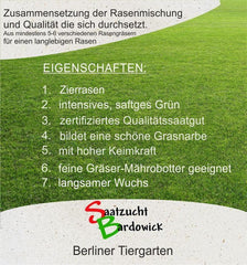 Rasen Berliner Tiergarten Grassamen Rasensamen Rasensaat Gras 2,5Kg - Eleganter Zierrasen - Qualität Zum Fairen Preis !