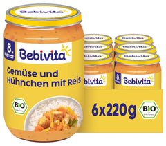 Jídla od 8 měsíců - Rýže se zeleninou a kuřecím masem, asijský způsob, 220g, balení 6 ks (6x220g)
