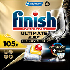 Finish Ultimate plus Infinity Shine Citrusové tablety do myčky nádobí - Tablety do myčky, intenzivní čištění - 105 kapslí, citron Naty Shop