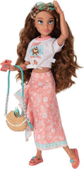 Păpușă Vaiana cu accesorii, 29 cm, 13 puncte de articulație, licențiată oficial de Jakks Pacific. Completă cu accesorii combinabile și un inel strălucitor cu Mickey!