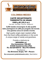 Boabe de cafea decofeinizate, Columbia Medex, 1 kg – Cafea