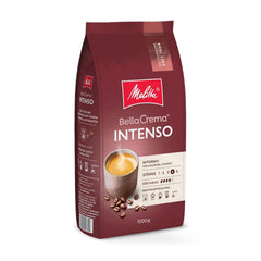Melitta BellaCrema Intenso Ganze Kaffee-Bohnen 1kg, ungemahlen, Kaffeebohnen für Kaffee-Vollautomat, kräftige Röstung, geröstet in Deutschland, Stärke 4