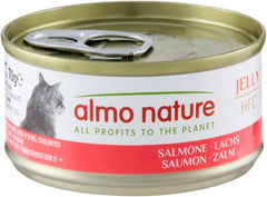 Almo Nature HFC Jelly - Nassfutter für ausgewachsene Katzen - Lachs - Human Grade, Glutenfrei & Monoprotein - 6 x 70g