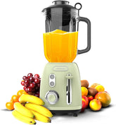 Stojanový mixér Cecotec Retro Power Black Titanium Retrogreen. 1200W Maximale Leistung, 2 Geschwindigkeiten, 4-Klingen-Messer Mit Schwarzer Titanbeschichtung Und 1,5L Krug, Vintage-Design v Grün Kitchen Naty Shop Green