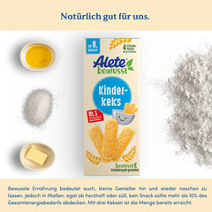 Alete Conscious Baby sušenky 8 měsíců+ Sušenky s pšeničným máslem pro děti Pohodlně zabalené jako malá svačina Ideální na cesty a mezi lekcemi 1 x 180 g