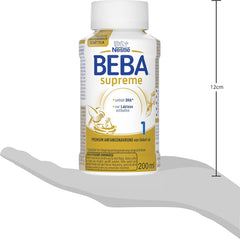 BEBA Nestlé BEBA SUPREME 1 Kojenecké mléko: lahvičky k pití s Omega 3, balení 4 ks (1 x 200 ml)