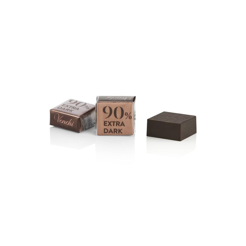 Venchi - Cuburi Extra Bitter 90%, 1 kg - Ciocolată cu Cafea - Fără Gluten - Vegană