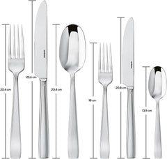 Sambonet 62512-83 Set de tacâmuri monobloc plat, 36 piese, oțel inoxidabil 18/10, se spală în mașina de spălat vase Bucatarie Naty Shop