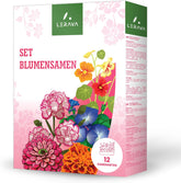 LERAVA květinová semena (12 odrůd) - zimní mrazuvzdorné trvalky - zahradní a balkónová semena - rychlé klíčení pro snadné setí - nenáročná na údržbu květinová směs pro nepřetržité kvetení