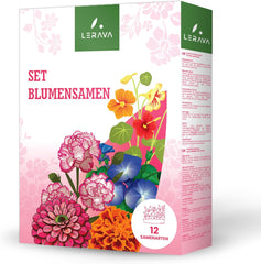 LERAVA květinová semena (12 odrůd) - zimní mrazuvzdorné trvalky - zahradní a balkónová semena - rychlé klíčení pro snadné setí - nenáročná na údržbu květinová směs pro nepřetržité kvetení