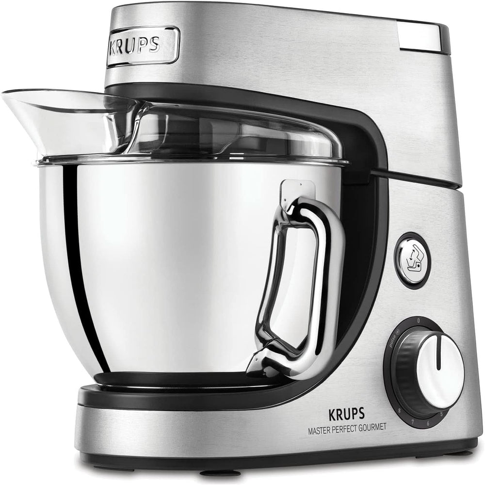 Robot de bucătărie Krups KA631D Master Perfect Gourmet | 1100 wați | 8 viteze | Bol din oțel inoxidabil de 4,6 litri | 5 accesorii: set de coacere, bol flexibil, unitate de mărunțire | oțel inoxidabil periat Mama si Copilul Naty Shop