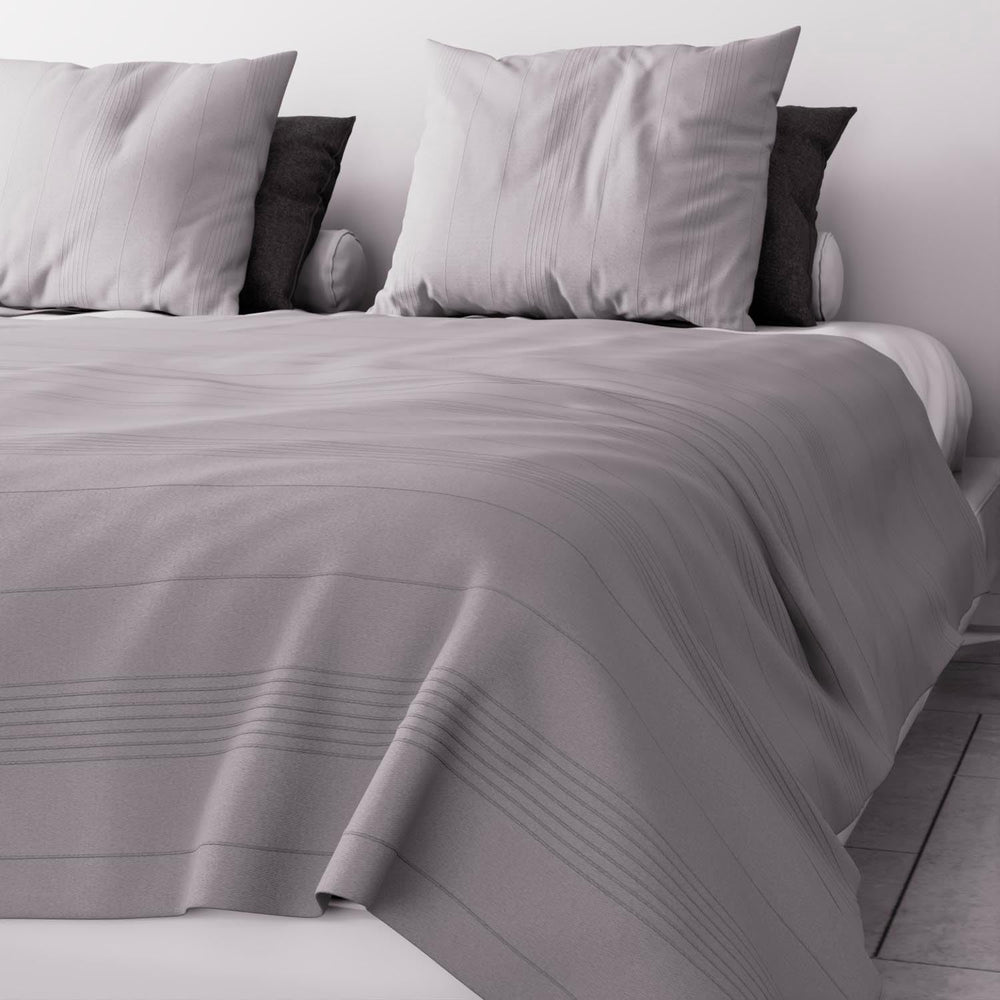 Soleil D'Ocre Adele, potah cik-cak, shozený z pohovky, Polycoton, šedý, 220 X 240 Cm Naty Shop Přikrývky a přikrývky Šedá 220 X 240 Cm