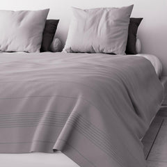 Soleil D'Ocre Adele, potah cik-cak, shozený z pohovky, Polycoton, šedý, 220 X 240 Cm Naty Shop Přikrývky a přikrývky Šedá 220 X 240 Cm