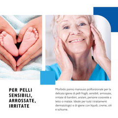 BIODERM Cellusoft - měkké, multifunkční, jednorázové viskózové a polyesterové vlhčené ubrousky - multifunkční ubrousky pro jemnou hygienu citlivé a zarudlé pokožky seniorů a dětí - 30 x 38 cm (50