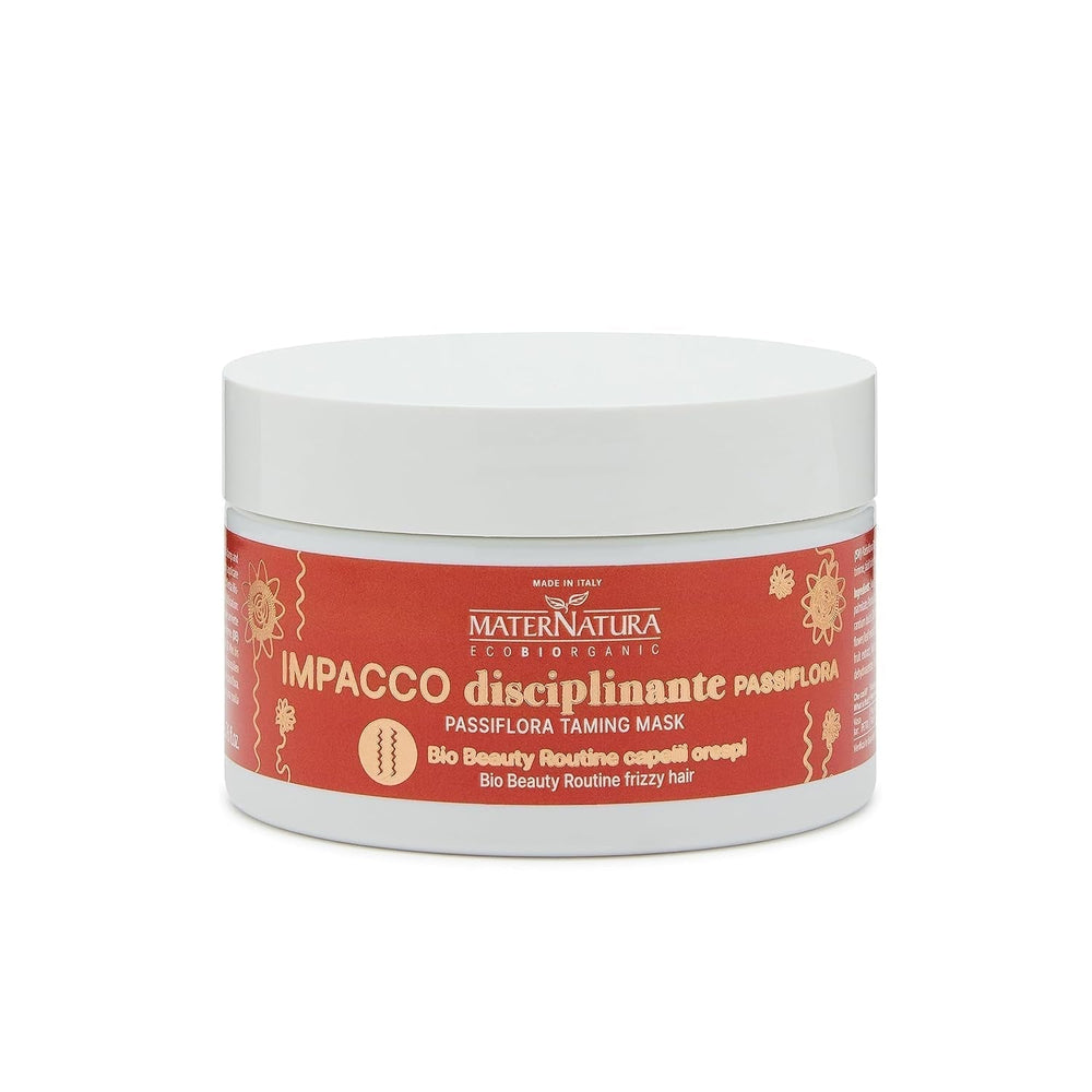 Maternatura, Mască de păr disciplinantă pentru păr creț cu floarea pasiunii, reparare, rezistență și strălucire pentru bucle perfecte, rutină de frumusețe organică pentru păr creț, Made in Italy - 100 ml Masca de par Naty Shop Titlu implicit