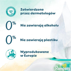 Vlhčené ubrousky Pampers Harmonie Protect & Care, 18 balení po 44 ubrouscích = 792 ubrousků, které pomáhají obnovit přirozenou rovnováhu pH pokožky