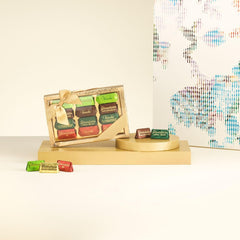 Venchi, Zlatá dárková krabička s různými čokoládami Gianduiotti, 110 gramů Naty Shop Chocolates