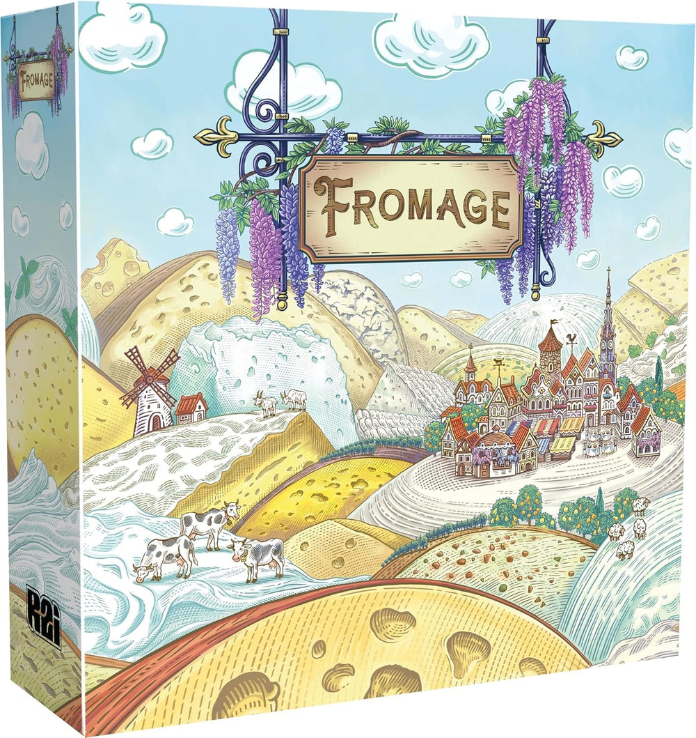 Asmodee - Brânză – Drumul spre Infamie – Joc de societate strategic – Plasarea muncitorilor – Maestru Brânză – Vârste 14+ – 1 până la 4 jucători – 40 de minute – Versiune franceză