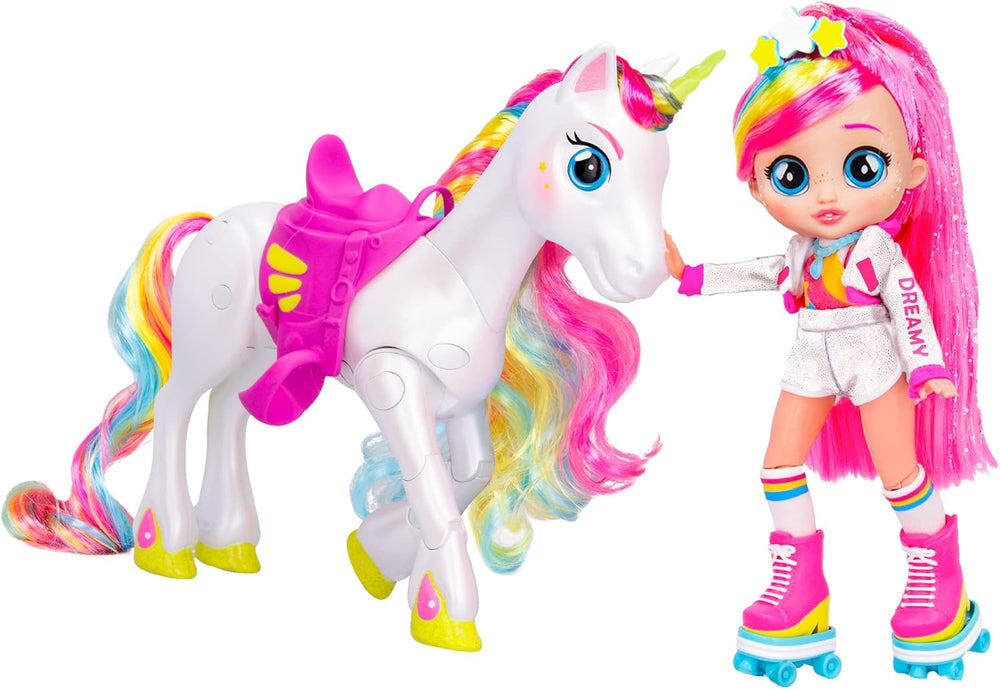 BFF od Tränenbabys Dreamy & Rym Deluxe-Set, enthät die Exklusive bewegliche Puppe Dreamy und Sein Einhorn Rym - Optimales Geschenk für Jungen und Mädchen ab 5 Jahren