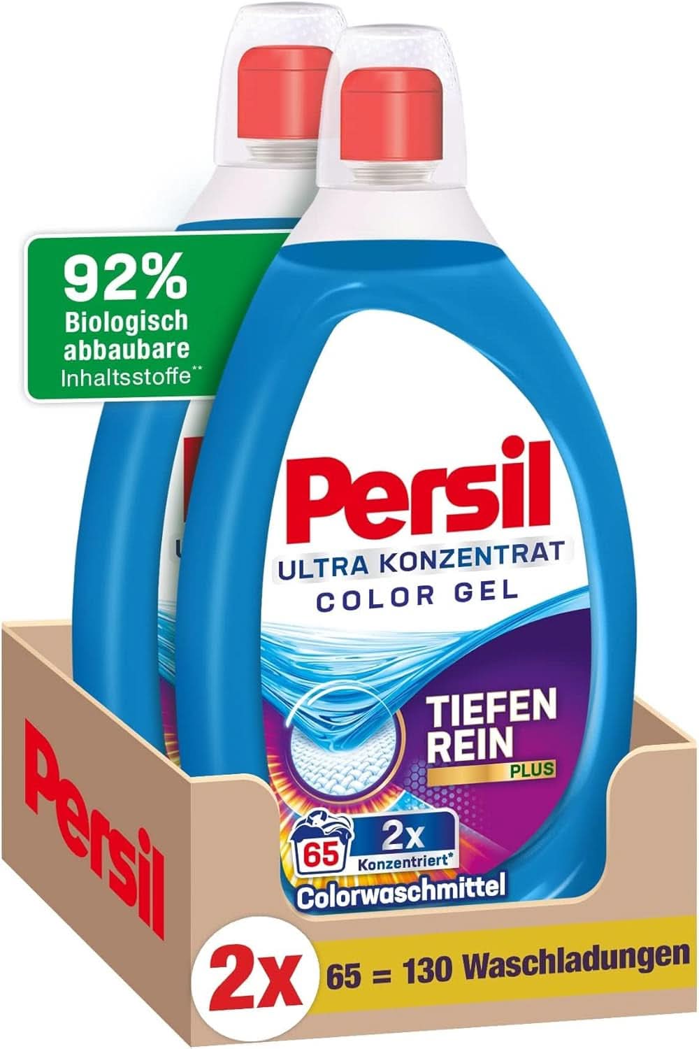 Persil Ultra Concentrate Color Detergent (2 x 65 praní), vysoce koncentrovaný tekutý prací prostředek s technologií Deep Clean Plus proti nejobtížnějším skvrnám Rufe Naty Shop Laundry Detergents
