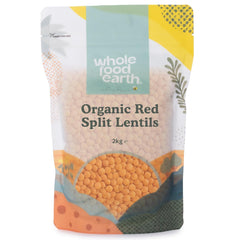 Wholefood Earth Organic Split Red Lentils 3 kg Non-GMO Vegan S vysokým obsahem vlákniny S vysokým obsahem bílkovin z certifikovaného ekologického zemědělství