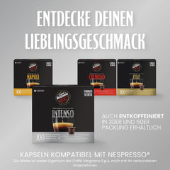 Caffè Vergnano 1882 - Èspresso Kompostierbare Kaffeekapseln , Kompatible Mit Nespresso, Intenso (Intensiv) - Packung Enthält 100 Kapseln