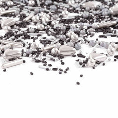 Streusel Glück Black Beauty, Mix Sprinkles Silver - Black, 90 gramů Sprinkles Naty Shop