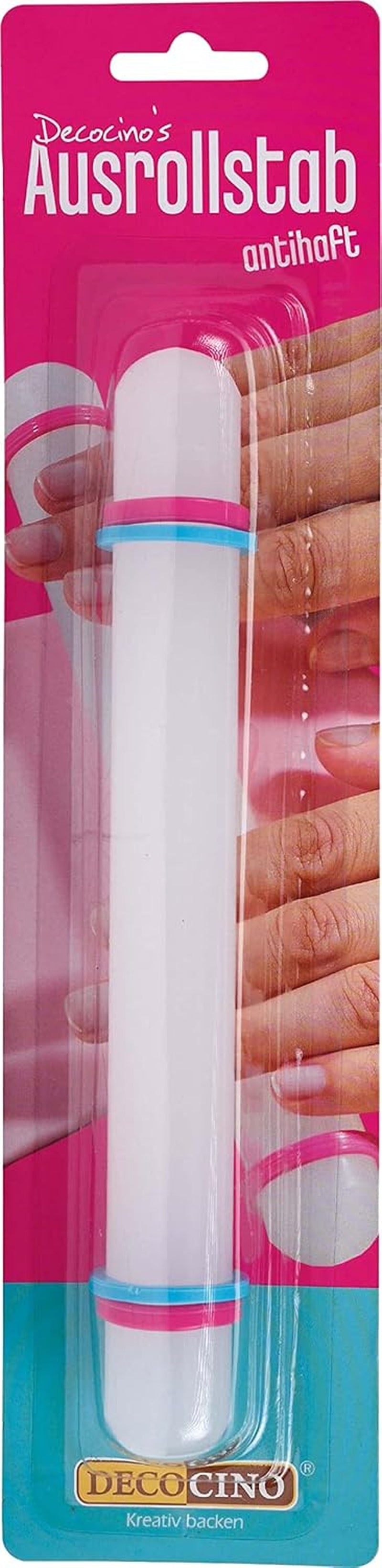 DECOCINO Ausrollstab – 3-dílný, cca. 23 cm dlouhá – antihaftbeschichter als Teigrolle zum Ausrollen von marcipán, Blütenpaste, Roll-Fondant