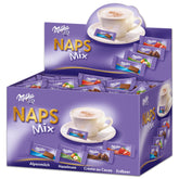 Milka Naps Mix 1 X 1 702 Kg, Mini-Schokoladentäfelchen Aus Alpenmilch, Erdbeer, Haselnuss Und Crème Au Cacao Naty Shop Výchozí název